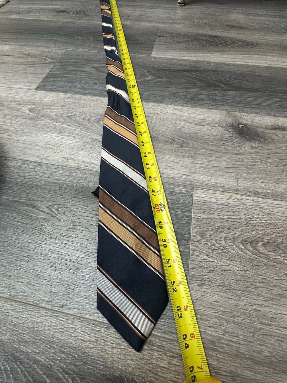 Vintage Eaton Striped Tie Blue/Gold - Picture 5 of 7